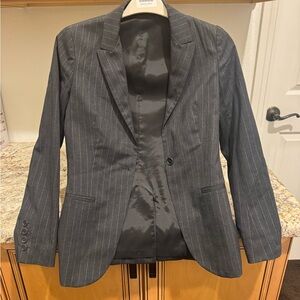 Theory Gray Striped Blazer